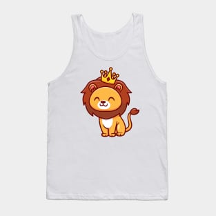 Cute Lion King Sitting Cartoon Tank Top
